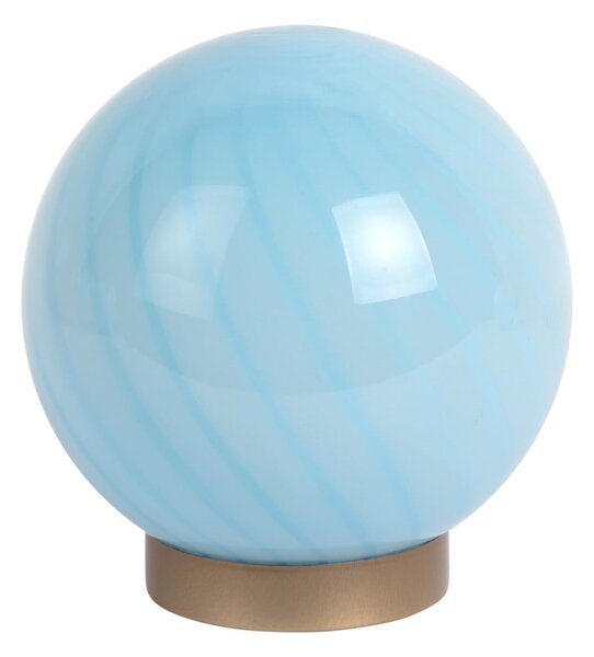 Lampada da tavolo azzurra con paralume in vetro (altezza totale 17 cm) Summer Globe – Leitmotiv