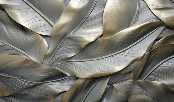 Carta da parati Le foglie strutturate creano un motivo unico, Carta da parati popolare, Carta da parati popolare, w08394 - Tapeko.it