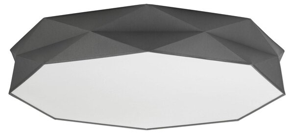 Plafoniera chic moderna in tessuto nero ottagono Prima 6xE27 soggiorno sala da pranzo corridoio lampada BISO