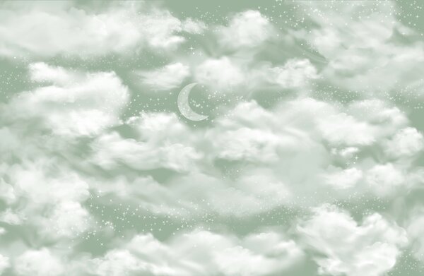 Carta da parati La luna nel cielo, Carta da parati Cielo, Carta da parati popolare, w02515v2 - Tapeko.it