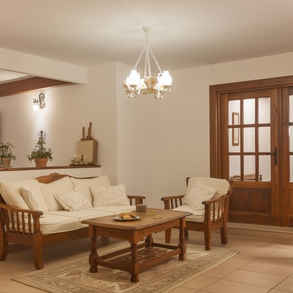 Brilagi - Lampadario a catena QUEEN 4xE14/40W/230V faggio/crema