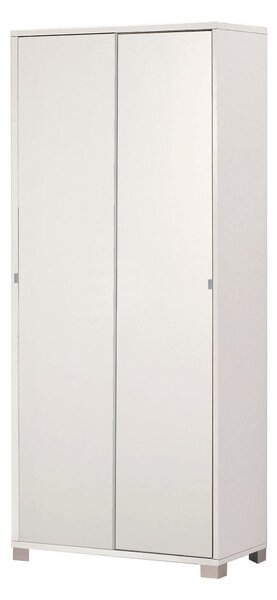 Armadio 2 Ante Scorrevoli 82x190x42 Cm Bianco Fiammato