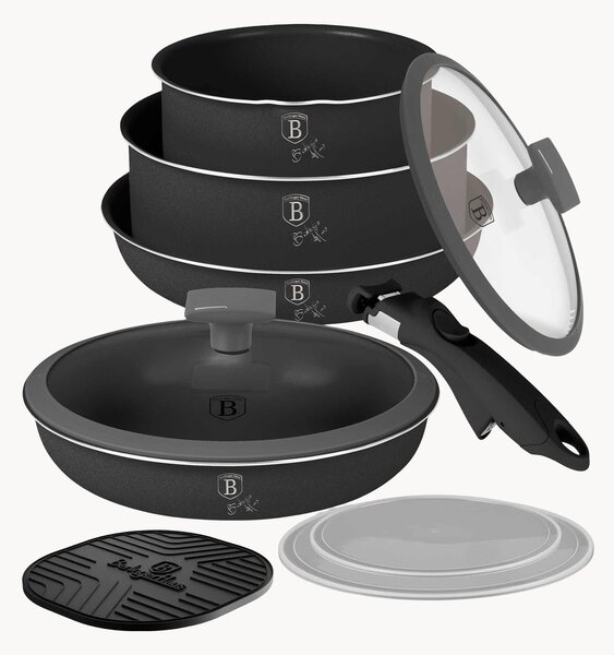 Batteria di pentole in antracite 10 pz