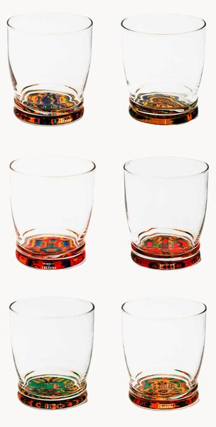 Set di 6 bicchieri in vetro Trinacria