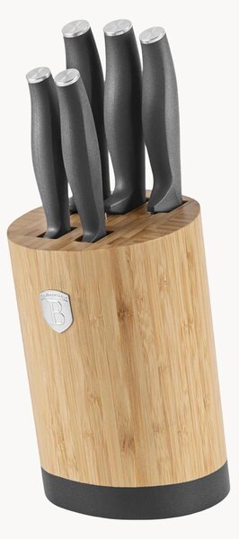Set di coltelli da cucina in acciaio inossidabile con supporto Anthracite, set da 6