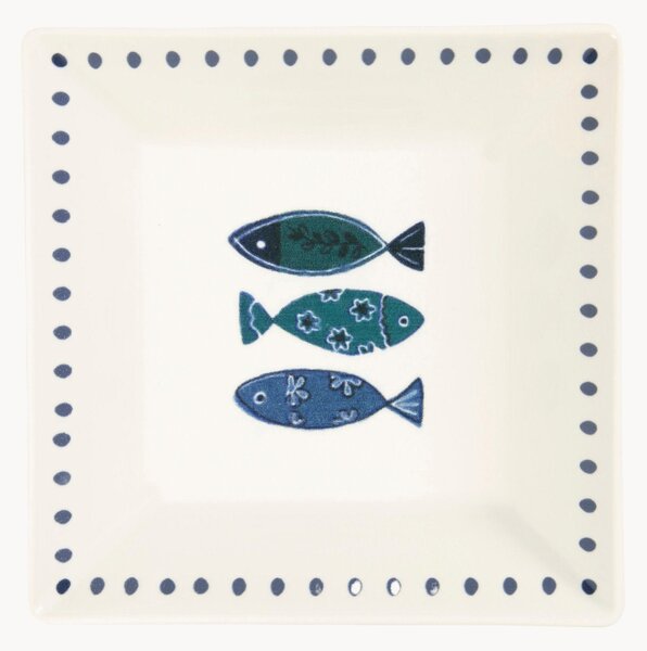 Set di 6 piatti fondi quadrati Ocean