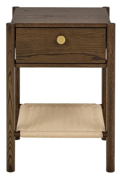 Comodino colore naturale scuro con effetto rovere Monfort – Actona