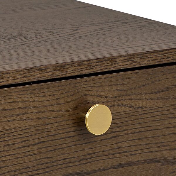 Comodino colore naturale scuro con effetto rovere Monfort – Actona
