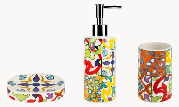 Set di 3 accessori da bagno in ceramica Lisbona