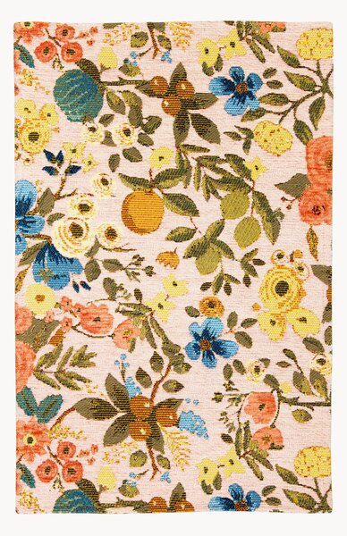 Tappeto a pelo corto in ciniglia Fiori Frida