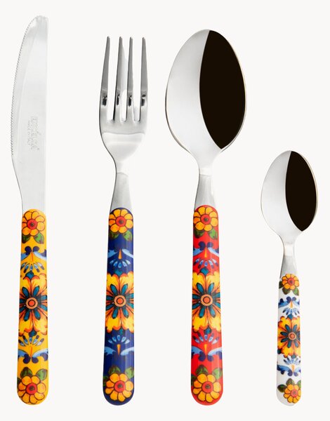 Set di 24 posate in acciaio inox lucido Trinacria, 6 persone