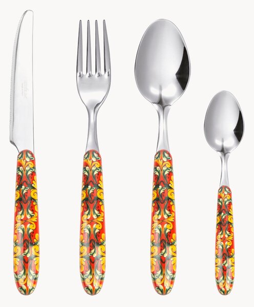 Set di 24 posate in acciaio inox lucido Trinacria, 6 persone