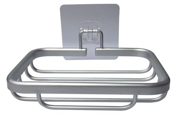 Portasaponetta senza foratura color argento lucido in metallo Filaire Aluminium – douceur d'intérieur