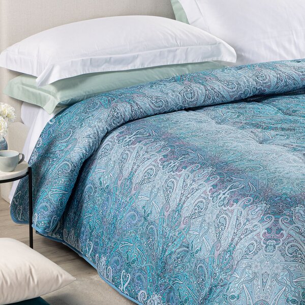 Plaid Gran Scaldotto MATRIMONIALE Akira BLU Cotone Pettinato Caleffi