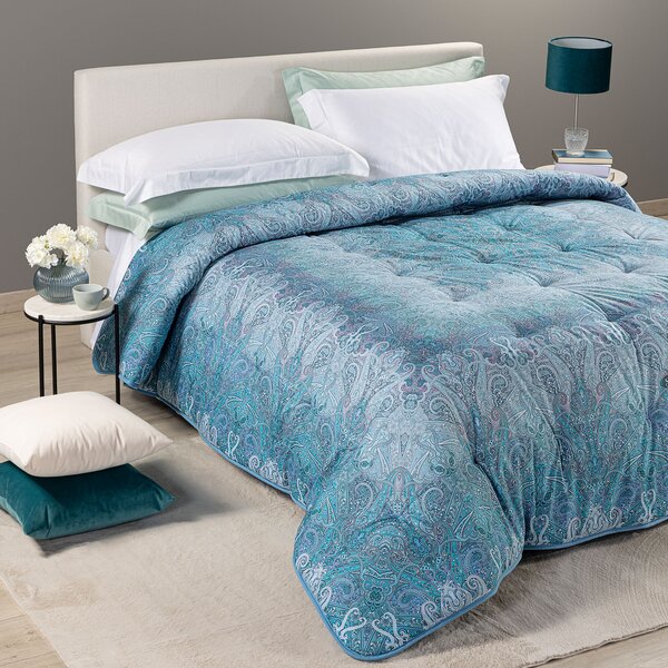 Plaid Gran Scaldotto MATRIMONIALE Akira BLU Cotone Pettinato Caleffi