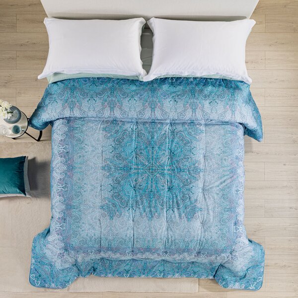 Plaid Gran Scaldotto MATRIMONIALE Akira BLU Cotone Pettinato Caleffi
