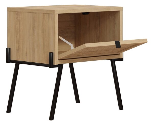 Comodino in rovere decorato in colore naturale Ecrin - Marckeric