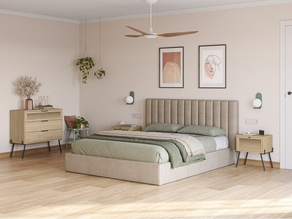 Comodino in rovere decorato in colore naturale Ecrin - Marckeric