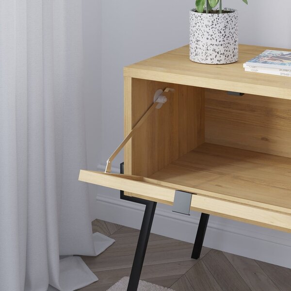 Comodino in rovere decorato in colore naturale Ecrin - Marckeric