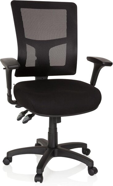 Silecomplaza 760006 - Sedia da ufficio girevole Impact PRO, tessuto nero. Sedia girevole con schienale regolabile