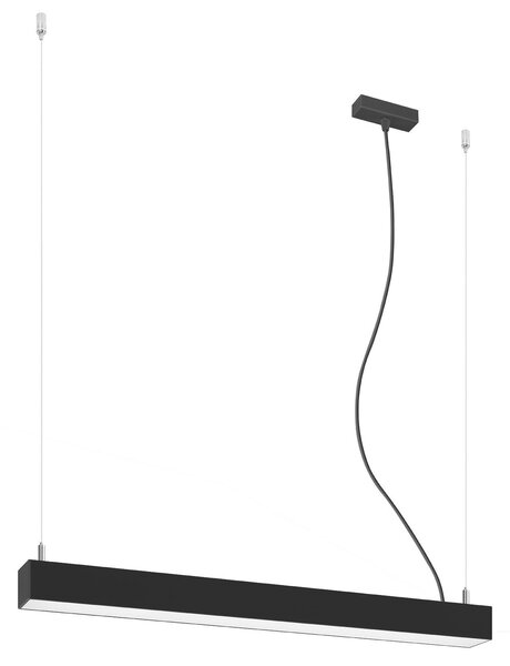 Lampada a sospensione PINNE 67 nero 1xLED 16W alluminio 150x6x67cm Thoro Lighting