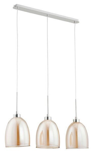 Lampadario Ronda cromato-color tè, 3xE27x60W, vetro, dimensioni: 100x70x21 cm, IP20, Alfa