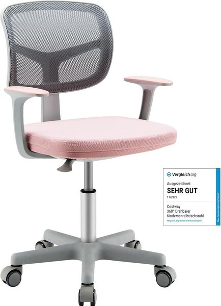 Silecomplaza: Sedia da scrivania per bambini, girevole a 360°, altezza seduta regolabile da 40 a 54 cm (rosa)