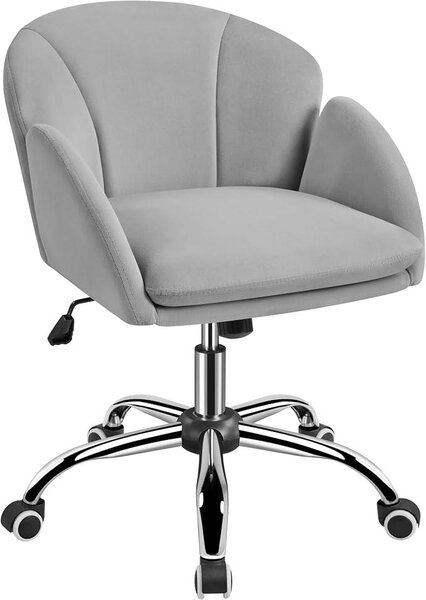 Silecomplaza: Sedia da scrivania ergonomica, sedia da ufficio con capacità di carico fino a 136 kg, girevole, regolabile in altezza, sedia da computer con braccioli e schienale, ideale per camera da letto, ufficio o soggiorno, colore grigio chiaro