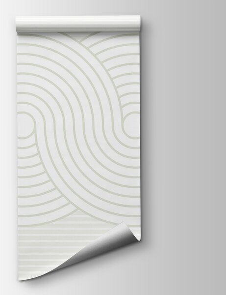 Carta da parati Linee bianche e grigie su sfondo bianco, Carta da parati Geometriche, Carta da parati popolare, w03703v2 - Tapeko.it