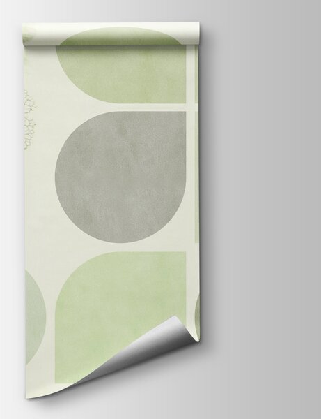 Carta da parati Foglie delicate su uno sfondo tenue, Carta da parati Geometriche, Carta da parati popolare, w03617v1 - Tapeko.it