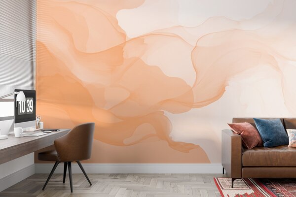 Carta da parati Morbide onde di tonalità calde si mescolano, Carta da parati lastrazione, Carta da parati popolare, w09026 - Tapeko.it