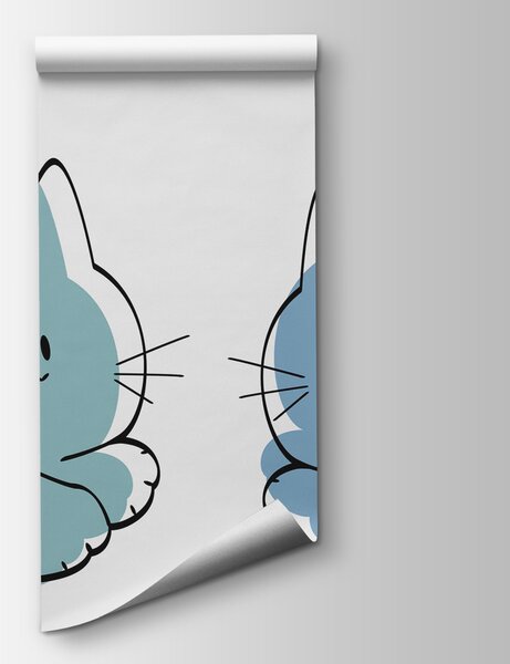 Carta da parati Coppia di gatti sdraiati, Carta da parati per Bambini, Carta da parati popolare, w03564v1 - Tapeko.it