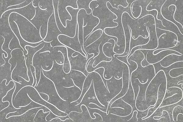 Carta da parati Gruppo di disegni di corpi di donne’, Carta da parati design, Carta da parati popolare, w03756v1 - Tapeko.it