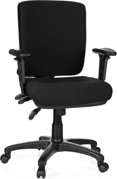 Silecomplaza 702200 - Sedia da ufficio Zenit. Base in tessuto nero. Sedia girevole, ergonomica, con schienale basso e braccioli regolabili