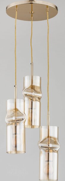 Lampadario Kapris dorato 3xE27x60W in vetro, dimensioni: 95x32x32 cm, IP20, Alfa