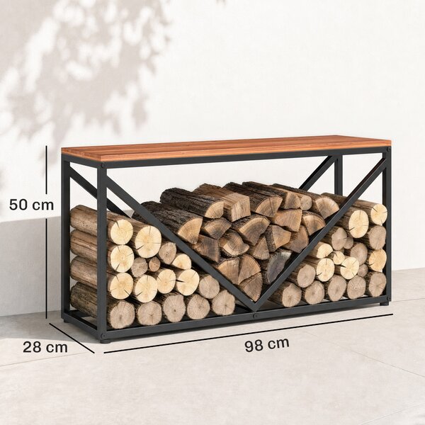 Outsunny Portalegna 2 in 1 rialzato con ripiano divisorio e tavolino, 98x28x50 cm | Aosom Italy