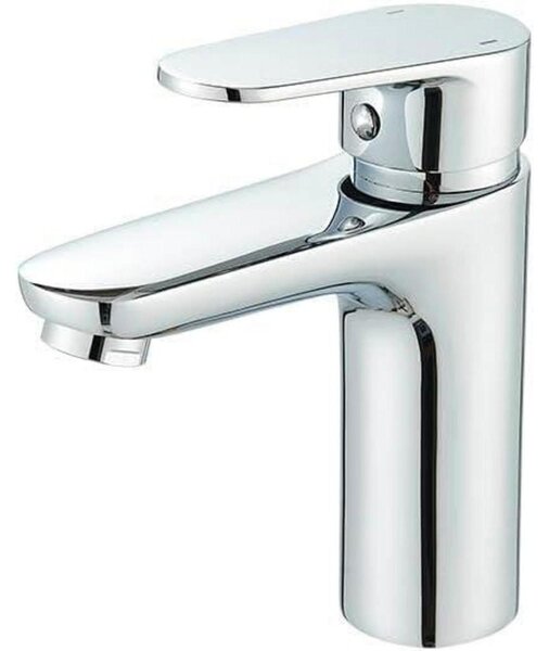 Miscelatore monocomando per bagno, cromato, a risparmio energetico, con tirante e aeratore