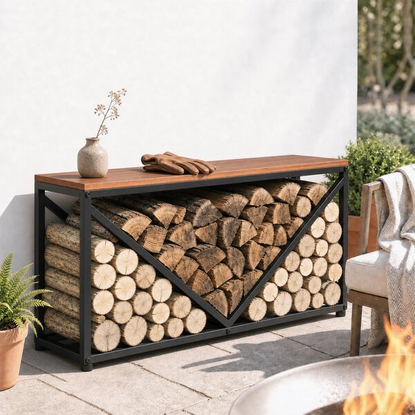 Outsunny Portalegna 2 in 1 rialzato con ripiano divisorio e tavolino, 98x28x50 cm | Aosom Italy