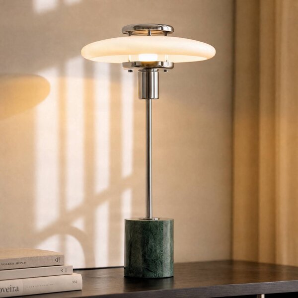 Lampada da tavolo Branford Lindby, Verde, Soggiorno / Sala da pranzo, Vetro, Vintage, Lampada da tavolo