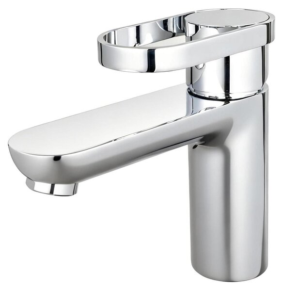 Miscelatore monocomando per bagno, finitura cromata, a risparmio idrico, attacco G3/8, altezza del beccuccio 83 mm