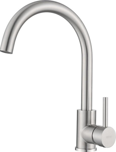 Rubinetto da cucina orientabile a 360° - Acqua calda e fredda - Acciaio inox spazzolato