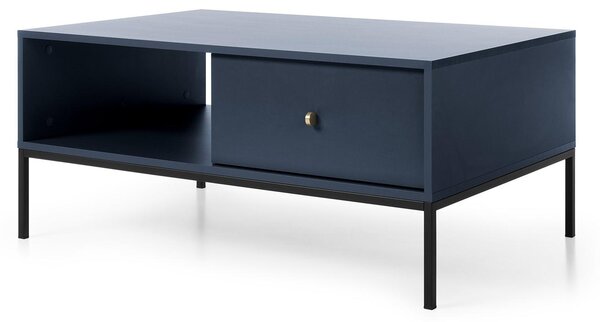 Tavolino da salotto con cassetti, blu navy, 104 x 68 x 47 cm