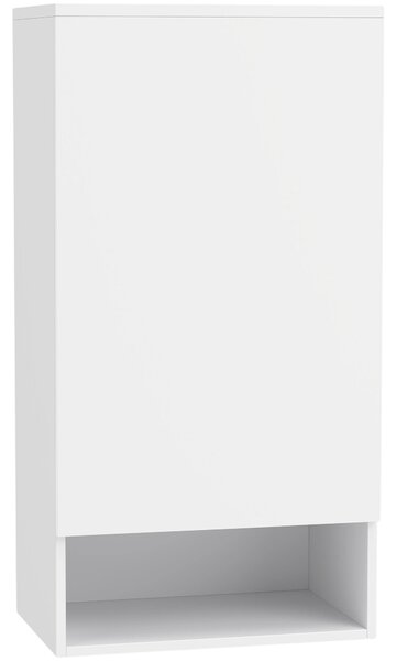 HOMCOM Mobile bagno da parete con ripiani regolabili e anta, Bianco | Aosom Italy