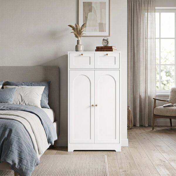 HOMCOM Mobile bagno stretto con 2 cassetti e ripiano regolabile, 60x30x108 cm, Bianco | Aosom Italy