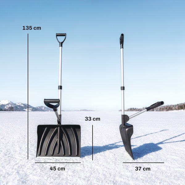 Outsunny Pala da neve in alluminio con lama da 45 cm e manico smontabile, Nero | Aosom Italy
