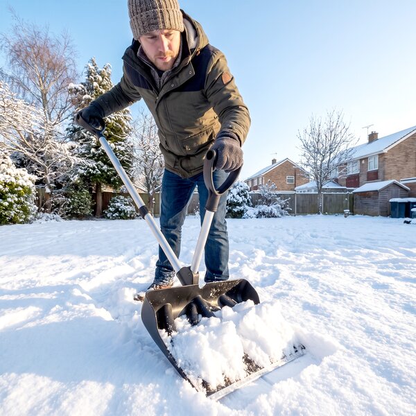 Outsunny Pala da neve in alluminio con lama da 45 cm e manico smontabile, Nero | Aosom Italy