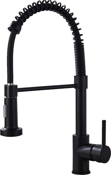 Rubinetto da cucina per acqua calda e fredda, girevole, con doccetta estraibile, moderno rubinetto da cucina in acciaio inox