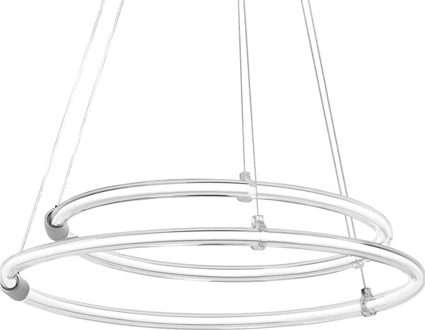 OSRAM Decor Aura, apparecchio a sospensione a 2 luci in policarbonato curvo con design a LED e filamento, 21W, 2400 lm, 3000 K, 830 bianco caldo, Click dimmerabile, grigio scuro, plastica (PC), 498 mm, IP20