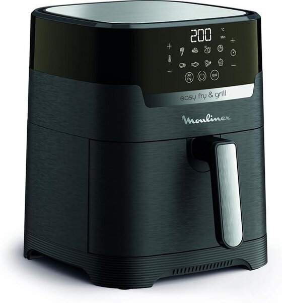 Silecomplaza Easy Fry & Grill Digitale, friggitrice e grill 2-in-1 senza olio, capacità XL, per un massimo di 6 persone, 8 programmi, temperatura regolabile, timer, friggitrice ad aria modello EZ505810, colore nero