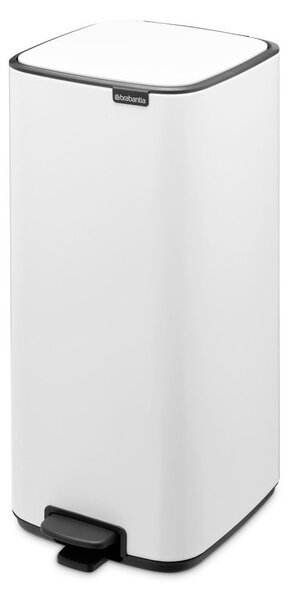 Cestino per la spazzatura bianco in acciaio con pedale 30 l Bo – Brabantia